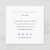 Elegante Visitenkarten vom Lavendel Square Quadratische Visitenkarte (Rückseite)