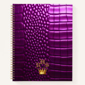 Elegante Vivid Lila Imitate Crocodile Mit Monogram Notizblock (Vorderseite)