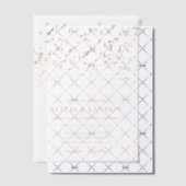 Elegante Vögel einer Feather Black and Gold Hochze Pergament Einladungen (Versetzt (Einladung))