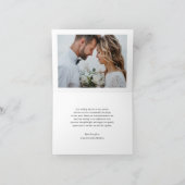 Elegante Vögel einer Feather-Foto-Hochzeit Dankeskarte (Innenseite)