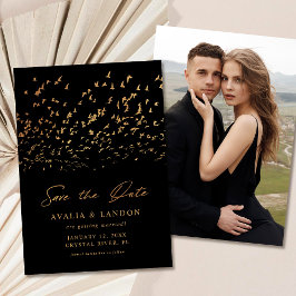 Elegante Vögel einer Feather-Foto-Hochzeit Save The Date