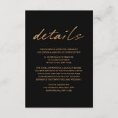 Elegante Vögel einer Feather Hochzeit Details Begleitkarte (Vorderseite)