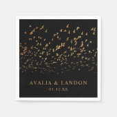 Elegante Vögel einer Feather Hochzeit Serviette (Vorderseite)