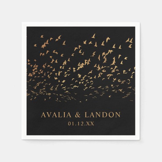Elegante Vögel einer Feather Hochzeit Serviette (Vorderseite)