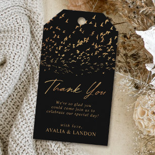 Elegante Vögel einer Feather Wedding Danke Geschenkanhänger