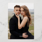 Elegante Vögel einer Feder Save the Date Folieneinladung (Rückseite)