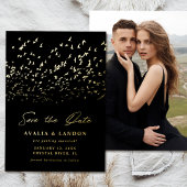 Elegante Vögel einer Feder Save the Date Folieneinladung
