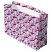 Elegante Vögel Muster Große Geschenktasche Geschenktüte (Rückseite Schrägansicht)