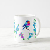 Elegante Vögel vergessen mich nicht florale glückl Kaffeetasse (VorderseiteRechts)