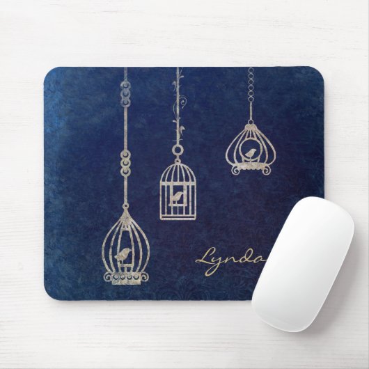 Elegante Vogelkäfig-blaue Mausunterlage Mousepad (Mit Mouse)