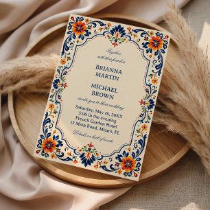 Elegante volkstümliche botanische vintage-mexikani einladung