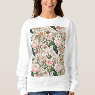 Elegante, von Natur Inspiriert Muster Wildblumen Sweatshirt
