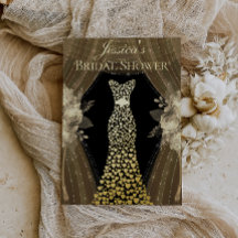 Elegante Vorhänge & Dress Brautparty Real Gold