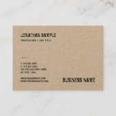Elegante Vorlage aus Real Kraft Papier verzerrt Te Visitenkarte (Rückseite)