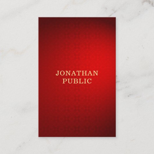 Elegante Vorlage für Beruflichen roten Damaskus-Go Visitenkarte (Vorderseite)