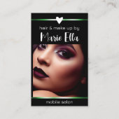 Elegante Vorlage für den QR-Foto in schwarz grünen Visitenkarte (Vorderseite)