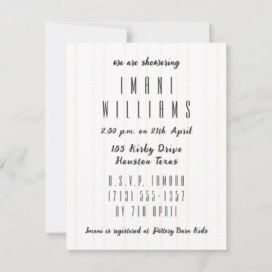 Elegante Vorlage für die Blumendusche (Rückseite)