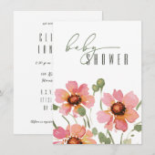 Elegante Vorlage für die Einladung von Babyduschen (Vorne/Hinten)