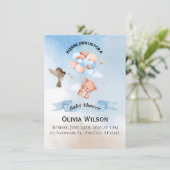 Elegante Vorlage für die Einladung von Babyduschen (Stehend Vorderseite)