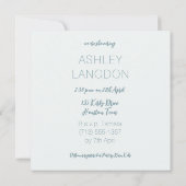 Elegante Vorlage für die Einladung von Babyduschen (Rückseite)