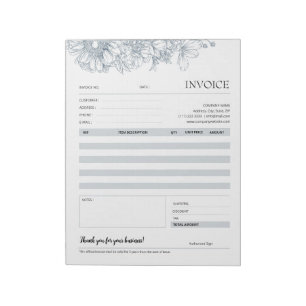Elegante Vorlage für Graue Blumenzettel Notizblock