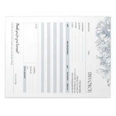 Elegante Vorlage für Graue Blumenzettel Notizblock (Vorderseite)