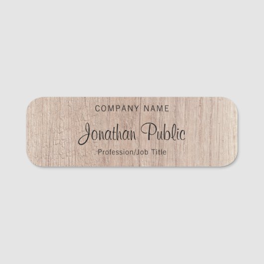 Elegante Vorlage für handgeschriebenen Skripttext  Namensschild (Vorderseite)