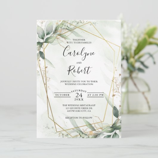 Elegante Vorlage für Hochzeitsfeiern (Stehend Vorderseite)