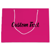 Elegante Vorlage für Hot Pink und Schwarz-Script Große Geschenktüte (Vorderseite)