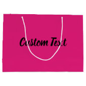 Elegante Vorlage für Hot Pink und Schwarz-Script Große Geschenktüte (Rückseite)