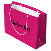 Elegante Vorlage für Hot Pink und Schwarz-Script Große Geschenktüte (Rückseite Schrägansicht)