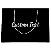 Elegante Vorlage für weißen Skripttext auf schwarz Große Geschenktüte (Vorderseite)