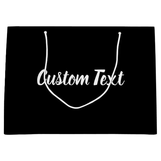 Elegante Vorlage für weißen Skripttext auf schwarz Große Geschenktüte (Vorderseite)