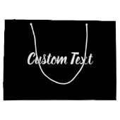 Elegante Vorlage für weißen Skripttext auf schwarz Große Geschenktüte (Rückseite)