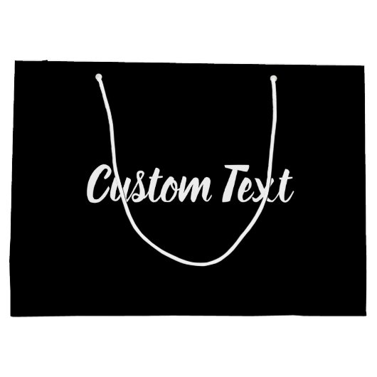 Elegante Vorlage für weißen Skripttext auf schwarz Große Geschenktüte (Rückseite)