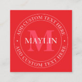 Elegante Vorlage für zirkulären Text editable Red (Vorderseite)