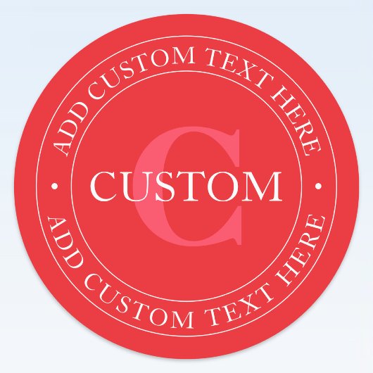 Elegante Vorlage für zirkulären Text editable Red  Etiketten