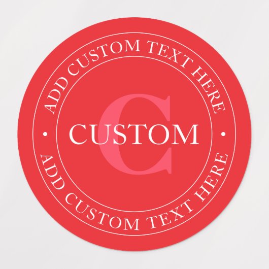 Elegante Vorlage für zirkulären Text editable Red Etiketten (Design 1)