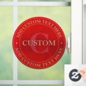 Elegante Vorlage für zirkulären Text editable Red  Fensteraufkleber (Zuhause)