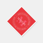 Elegante Vorlage für zirkulären Text editable Red  Serviette (Ecke)