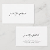 Elegante Vorlage Modernes Handwriting-Skript Einfa Visitenkarte (Vorne/Hinten)