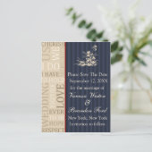 Elegante Vorlage Save the Date Hochzeit (Stehend Vorderseite)