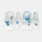 Elegante Vorlage Silver and Blue Butterfly Geschenkschachtel (Ungefaltet)