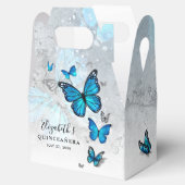 Elegante Vorlage Silver and Blue Butterfly Geschenkschachtel (Geöffnet)