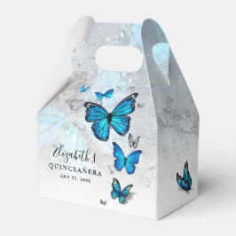 Elegante Vorlage Silver and Blue Butterfly Geschenkschachtel