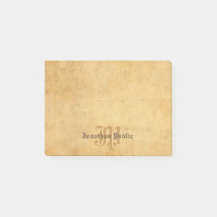 Elegante Vorlage Vintage-Kalligrafie-Monogramm Post-it Klebezettel