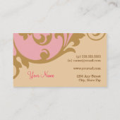 Elegante vornehme Visitenkarte (Rosa) (Rückseite)
