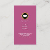 Elegante vorzügliche lila Bahn-Goldtatzen-Drucke Visitenkarte (Rückseite)