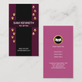 Elegante vorzügliche lila Bahn-Goldtatzen-Drucke Visitenkarte (Vorne/Hinten)