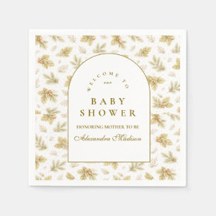 Elegante Wald-Blätter-Baby-Party Serviette